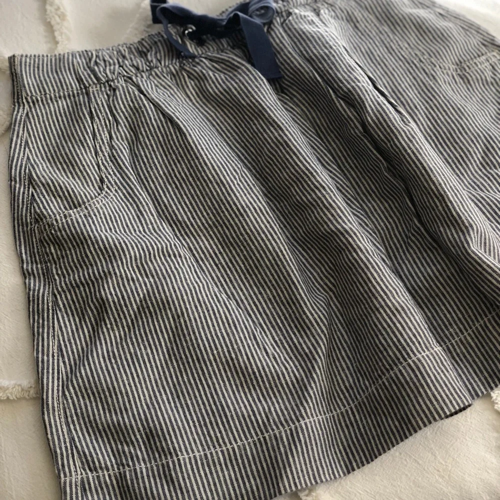 J. Crew Blue and white stripe pull-on linen skirt XS - Picture 6 of 8